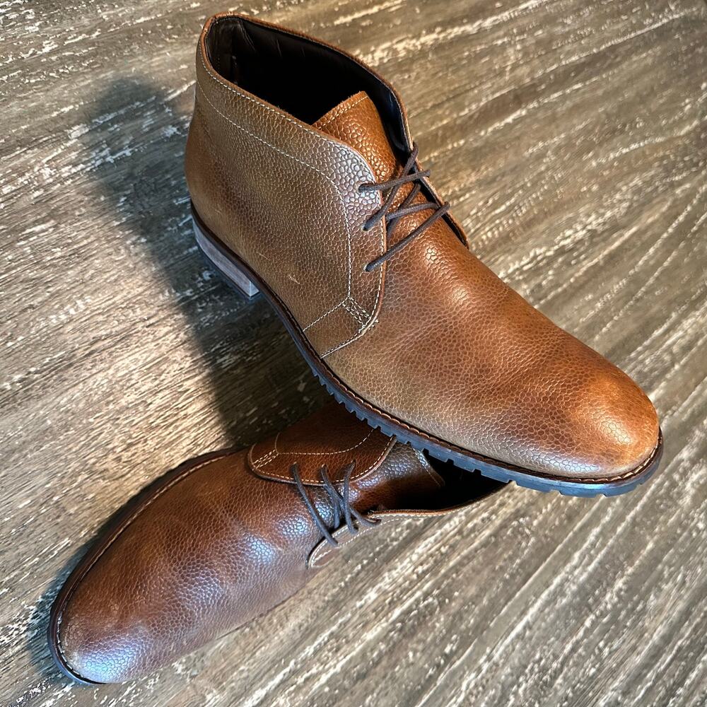Cole Haan Nike Air Lace-Up Ankle Boots Waterproof Leather Brown Men’s Size 11.5
